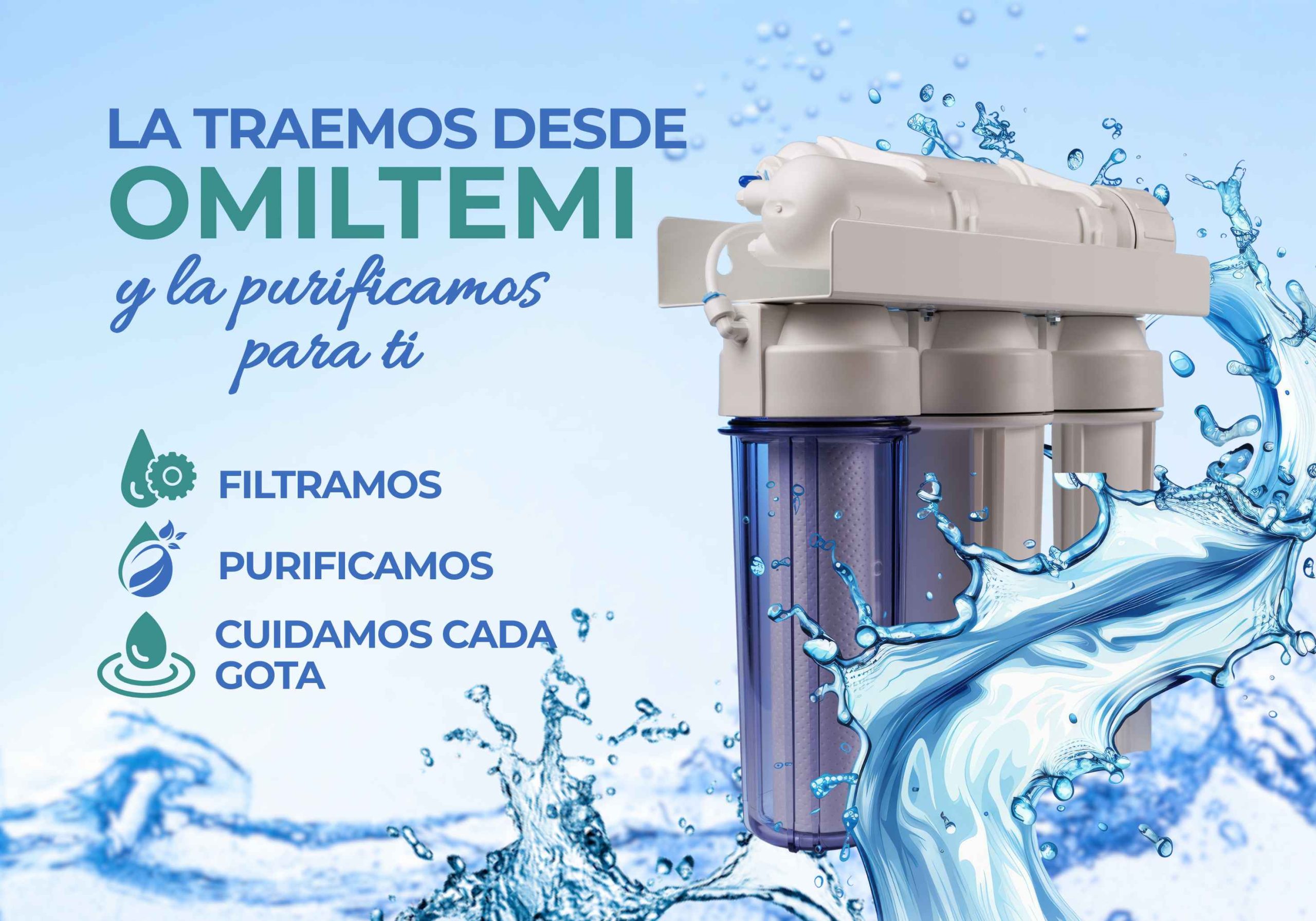 Proceso de purificación de agua en Las Dos Aguas, Chilpancingo