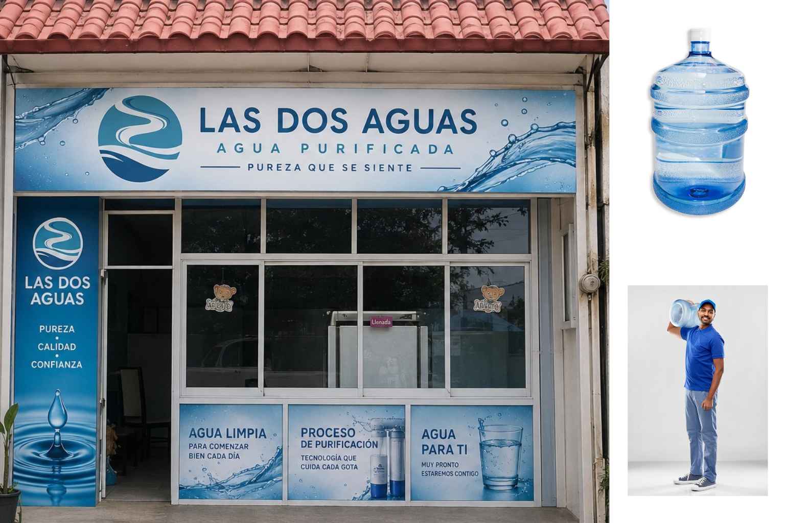 Manantial, fuente del agua purificada en Las Dos Aguas, Chilpancingo